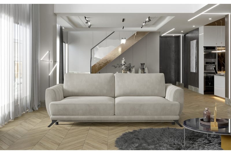 Megis 3-sits Sovesofa - Beige - Møbler - Sofaer - Sovesofaer - 3 seters sovesofa