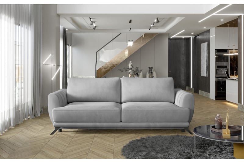 Megis 3-sits Sovesofa - Lysegrå - Møbler - Sofaer - Sovesofaer - 3 seters sovesofa