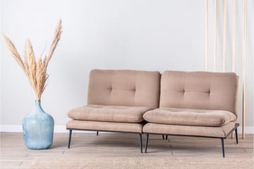 Mezonzo 3-seter Rektangulær Knappet Sovesofa i Fløyel med Metallben - Brun - Møbler - Sofaer - Sovesofaer - 3 seters sovesofa