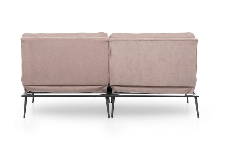 Mezonzo 3-seter Rektangulær Knappet Sovesofa i Fløyel med Metallben - Brun - Møbler - Sofaer - Sovesofaer - 3 seters sovesofa
