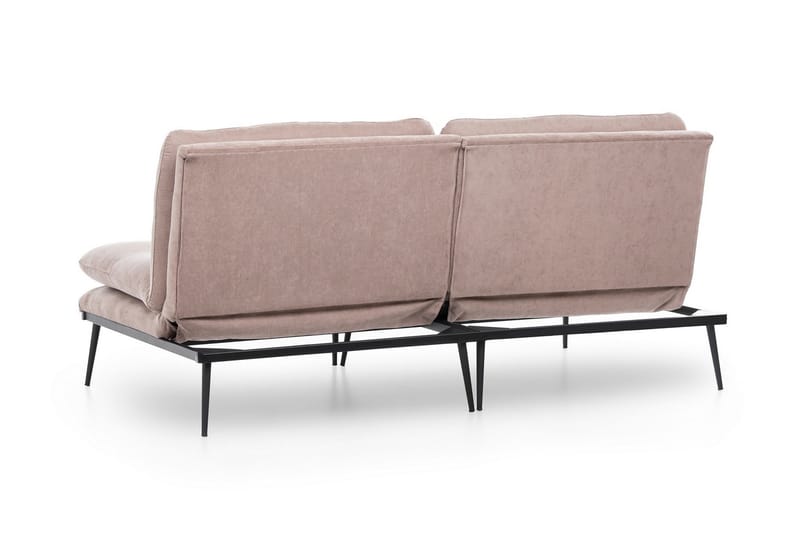 Mezonzo 3-seter Rektangulær Knappet Sovesofa i Fløyel med Metallben - Brun - Møbler - Sofaer - Sovesofaer - 3 seters sovesofa