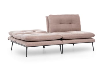 Mezonzo 3-seter Rektangulær Knappet Sovesofa i Fløyel med Metallben - Brun - Møbler - Sofaer - Sovesofaer - 3 seters sovesofa