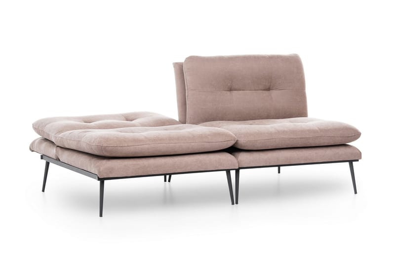 Mezonzo 3-seter Rektangulær Knappet Sovesofa i Fløyel med Metallben - Brun - Møbler - Sofaer - Sovesofaer - 3 seters sovesofa
