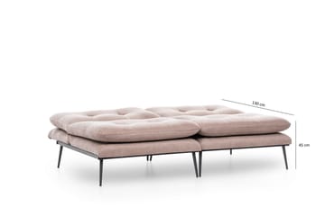 Mezonzo 3-seter Rektangulær Knappet Sovesofa i Fløyel med Metallben - Brun - Møbler - Sofaer - Sovesofaer - 3 seters sovesofa
