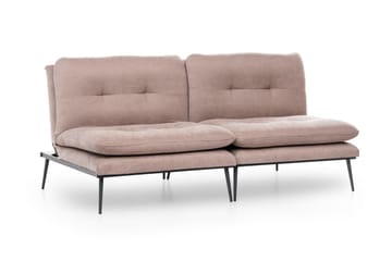 Mezonzo 3-seter Rektangulær Knappet Sovesofa i Fløyel med Metallben - Brun - Møbler - Sofaer - Sovesofaer - 3 seters sovesofa