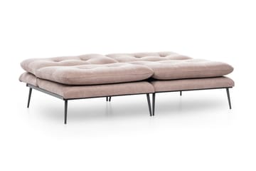 Mezonzo 3-seter Rektangulær Knappet Sovesofa i Fløyel med Metallben - Brun - Møbler - Sofaer - Sovesofaer - 3 seters sovesofa