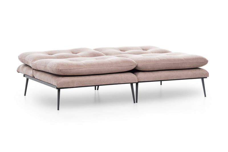 Mezonzo 3-seter Rektangulær Knappet Sovesofa i Fløyel med Metallben - Brun - Møbler - Sofaer - Sovesofaer - 3 seters sovesofa