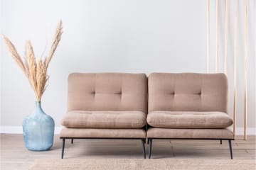 Mezonzo 3-seter Rektangulær Knappet Sovesofa i Fløyel med Metallben - Brun - Møbler - Sofaer - Sovesofaer - 3 seters sovesofa