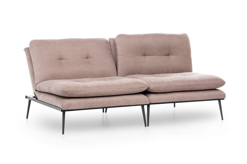 Mezonzo 3-seter Rektangulær Knappet Sovesofa i Fløyel med Metallben - Brun - Møbler - Sofaer - Sovesofaer - 3 seters sovesofa