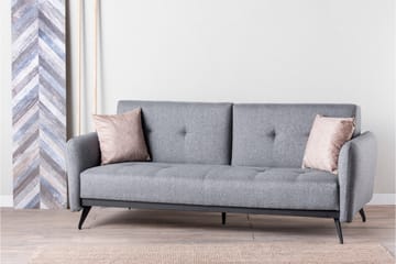 Mezonzo 3-seter Rektangulær Sovesofa 125x190 cm i Stoff - Grå - Møbler - Sofaer - Sovesofaer - 3 seters sovesofa