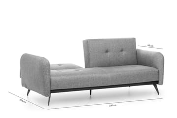 Mezonzo 3-seter Rektangulær Sovesofa 125x190 cm i Stoff - Grå - Møbler - Sofaer - Sovesofaer - 3 seters sovesofa