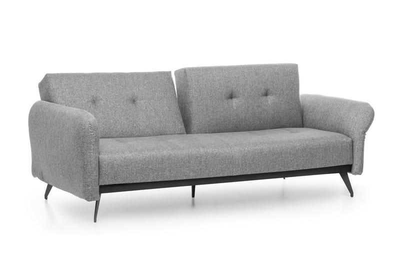 Mezonzo 3-seter Rektangulær Sovesofa 125x190 cm i Stoff - Grå - Møbler - Sofaer - Sovesofaer - 3 seters sovesofa