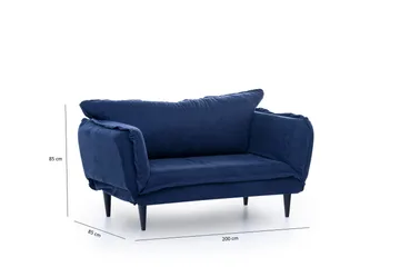 Mezonzo 3-seter Rektangulær Sovesofa 50x190 cm i Stoff - Blå - Møbler - Sofaer - Sovesofaer - 3 seters sovesofa