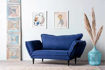 Mezonzo 3-seter Rektangulær Sovesofa 50x190 cm i Stoff - Blå - Møbler - Sofaer - Sovesofaer - 3 seters sovesofa