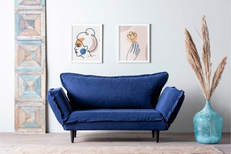 Mezonzo 3-seter Rektangulær Sovesofa 50x190 cm i Stoff - Blå - Møbler - Sofaer - Sovesofaer - 3 seters sovesofa