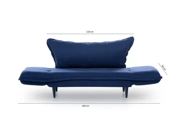 Mezonzo 3-seter Rektangulær Sovesofa 50x190 cm i Stoff - Blå - Møbler - Sofaer - Sovesofaer - 3 seters sovesofa