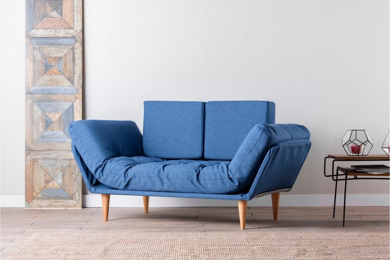 Mezonzo 3-seter Sammenleggbar Sovesofa 70x200 cm i Stoff - Blå - Møbler - Sofaer - Sovesofaer - 3 seters sovesofa