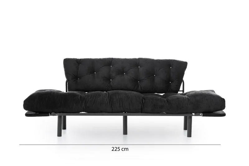 Mezonzo 3-seter Sovesofa - Svart - Møbler - Sofaer - Sovesofaer - 3 seters sovesofa