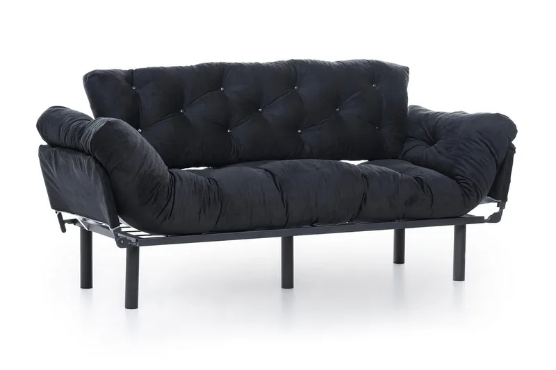 Mezonzo 3-seter Sovesofa - Svart - Møbler - Sofaer - Sovesofaer - 3 seters sovesofa