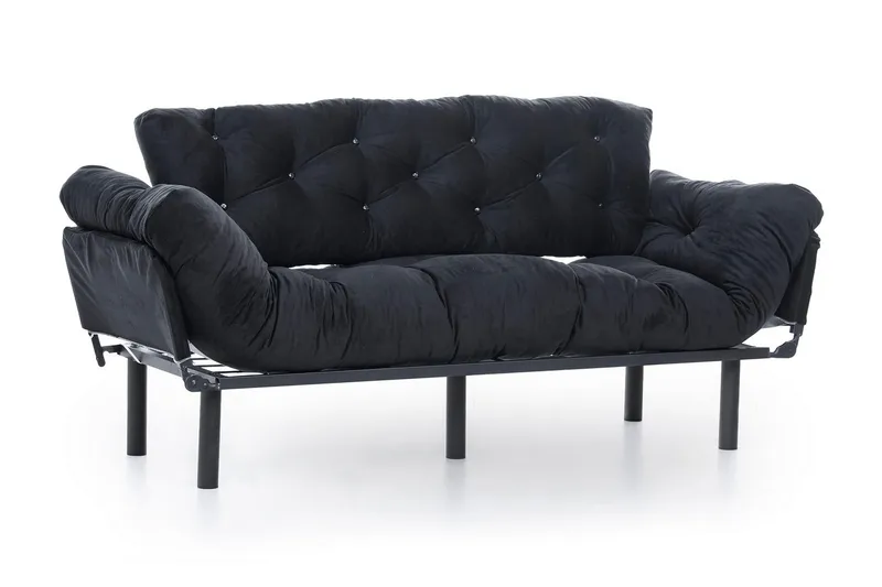 Mezonzo 3-seter Sovesofa - Svart - Møbler - Sofaer - Sovesofaer - 3 seters sovesofa