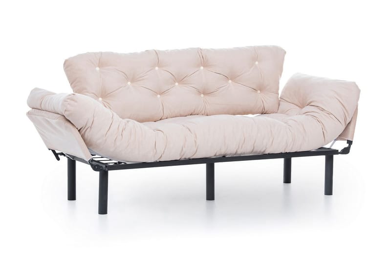 Mezonzo 3-seter Sovesofa Utfellbar 70x225 cm i Stoff - Beige - Møbler - Sofaer - Sovesofaer - 3 seters sovesofa