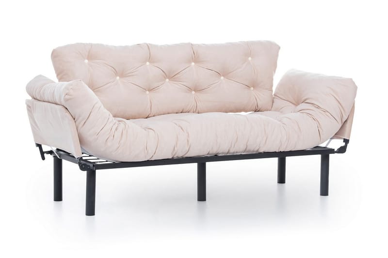 Mezonzo 3-seter Sovesofa Utfellbar 70x225 cm i Stoff - Beige - Møbler - Sofaer - Sovesofaer - 3 seters sovesofa