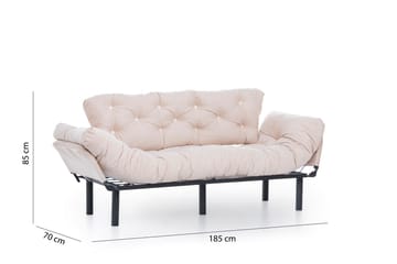 Mezonzo 3-seter Sovesofa Utfellbar 70x225 cm i Stoff - Beige - Møbler - Sofaer - Sovesofaer - 3 seters sovesofa