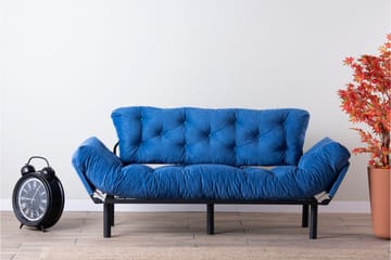 Mezonzo 3-seter Sovesofa Utfellbar 70x225 cm i Stoff - Blå - Møbler - Sofaer - Sovesofaer - 3 seters sovesofa