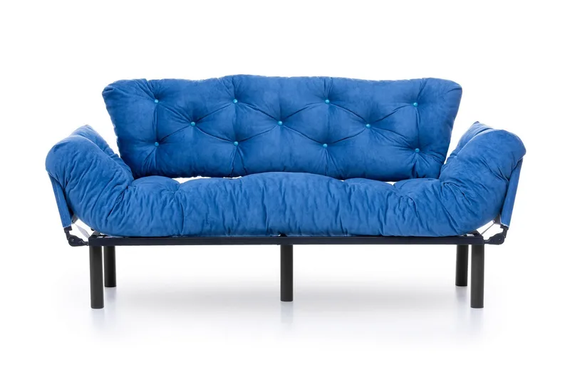 Mezonzo 3-seter Sovesofa Utfellbar 70x225 cm i Stoff, Blå