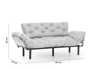 Mezonzo 3-seter Sovesofa Utfellbar 70x225 cm i Stoff - Grå - Møbler - Sofaer - Sovesofaer - 3 seters sovesofa