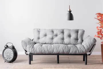 Mezonzo 3-seter Sovesofa Utfellbar 70x225 cm i Stoff - Grå - Møbler - Sofaer - Sovesofaer - 3 seters sovesofa
