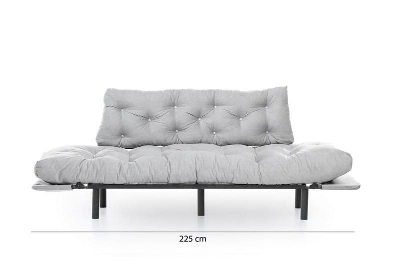 Mezonzo 3-seter Sovesofa Utfellbar 70x225 cm i Stoff - Grå - Møbler - Sofaer - Sovesofaer - 3 seters sovesofa
