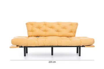 Mezonzo 3-seter Sovesofa Utfellbar 70x225 cm i Stoff - Gul - Møbler - Sofaer - Sovesofaer - 3 seters sovesofa