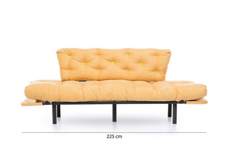 Mezonzo 3-seter Sovesofa Utfellbar 70x225 cm i Stoff - Gul - Møbler - Sofaer - Sovesofaer - 3 seters sovesofa