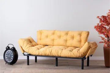 Mezonzo 3-seter Sovesofa Utfellbar 70x225 cm i Stoff - Gul - Møbler - Sofaer - Sovesofaer - 3 seters sovesofa