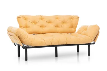 Mezonzo 3-seter Sovesofa Utfellbar 70x225 cm i Stoff - Gul - Møbler - Sofaer - Sovesofaer - 3 seters sovesofa