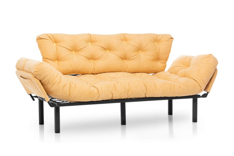 Mezonzo 3-seter Sovesofa Utfellbar 70x225 cm i Stoff - Gul - Møbler - Sofaer - Sovesofaer - 3 seters sovesofa