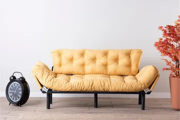 Mezonzo 3-seter Sovesofa Utfellbar 70x225 cm i Stoff - Gul - Møbler - Sofaer - Sovesofaer - 3 seters sovesofa