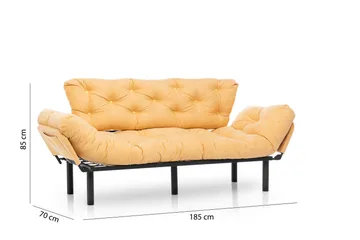 Mezonzo 3-seter Sovesofa Utfellbar 70x225 cm i Stoff - Gul - Møbler - Sofaer - Sovesofaer - 3 seters sovesofa