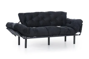Mezonzo 3-seter Sovesofa Utfellbar 70x225 cm i Stoff - Svart - Møbler - Sofaer - Sovesofaer - 3 seters sovesofa