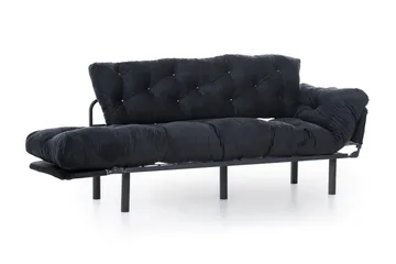 Mezonzo 3-seter Sovesofa Utfellbar 70x225 cm i Stoff - Svart - Møbler - Sofaer - Sovesofaer - 3 seters sovesofa