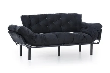 Mezonzo 3-seter Sovesofa Utfellbar 70x225 cm i Stoff - Svart - Møbler - Sofaer - Sovesofaer - 3 seters sovesofa