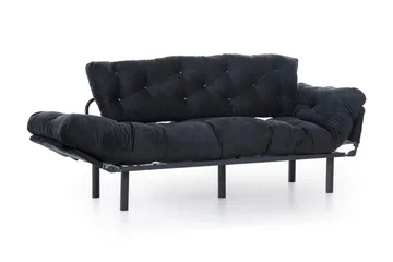 Mezonzo 3-seter Sovesofa Utfellbar 70x225 cm i Stoff - Svart - Møbler - Sofaer - Sovesofaer - 3 seters sovesofa