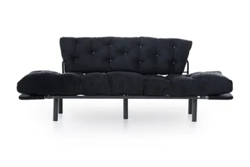 Mezonzo 3-seter Sovesofa Utfellbar 70x225 cm i Stoff - Svart - Møbler - Sofaer - Sovesofaer - 3 seters sovesofa