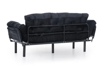 Mezonzo 3-seter Sovesofa Utfellbar 70x225 cm i Stoff - Svart - Møbler - Sofaer - Sovesofaer - 3 seters sovesofa