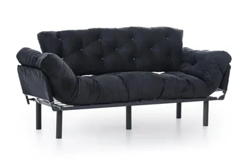 Mezonzo 3-seter Sovesofa Utfellbar 70x225 cm i Stoff - Svart - Møbler - Sofaer - Sovesofaer - 3 seters sovesofa