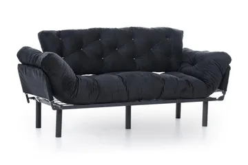 Mezonzo 3-seter Sovesofa Utfellbar 70x225 cm i Stoff - Svart - Møbler - Sofaer - Sovesofaer - 3 seters sovesofa