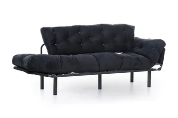 Mezonzo 3-seter Sovesofa Utfellbar 70x225 cm i Stoff - Svart - Møbler - Sofaer - Sovesofaer - 3 seters sovesofa