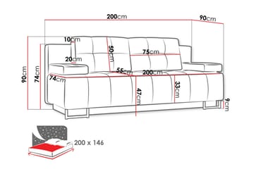 Morenia 3-seter Sovesofa - Grå - Møbler - Sofaer - Sovesofaer - 3 seters sovesofa
