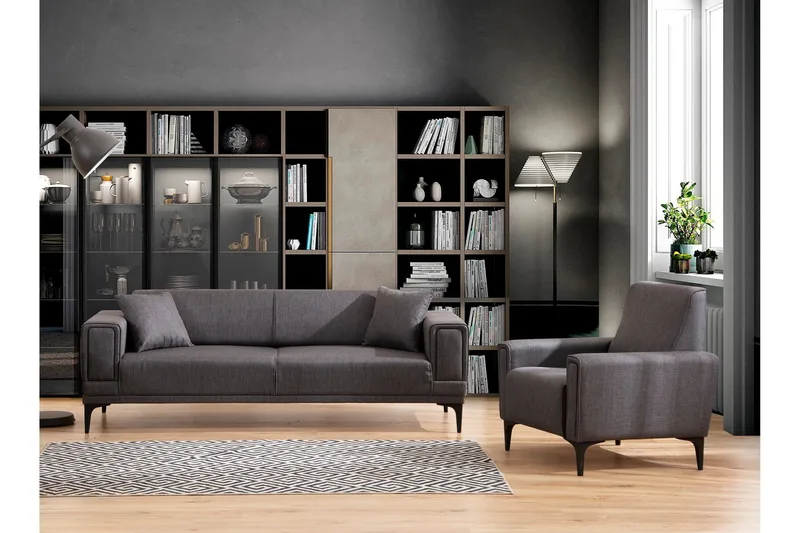 Naoko 3-seter Sovesofa - Mørkegrå - Møbler - Sofaer - Sovesofaer - 3 seters sovesofa